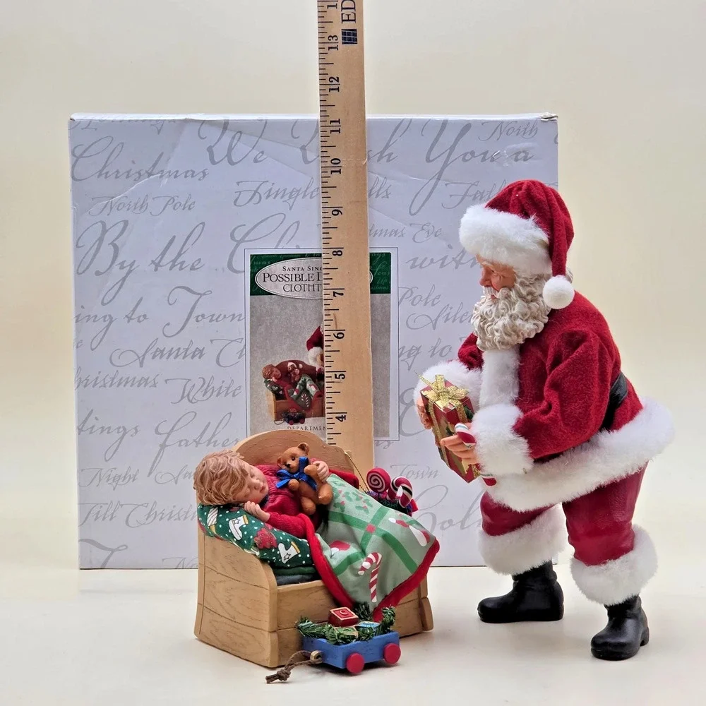 Possible Dreams Clothtique Peace Santa Hidden Message in Beard 2 Pc Set Dept 56